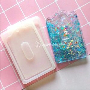 Manicotto della carta Silicone Stampo-Porta carte Resina Stampo Manicotto della carta Portachiavi Stampo-Coperture per carte Mold-Bus Card Set Stampo-Custodia per carte di credito Stampo