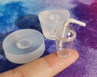 Miniature Milk Tea Cup Silicone Mold-Cute Straw Cup Resin Mold-Dessert Drink Cup Mold-Food Play Mold-Miniature Dollhouse Mold-UV Resin Mold