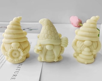 Bee Honeycomb Gnome Candle Silicone Mold-Sunflower Gnome Candle Mold-Gnome Plaster Mold-Silicone Candle Mold-Aroma Plaster Soap Mold