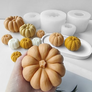 3D Pumpkin Fondant Silicone Mold-Halloween Pumpkin Candle Mold-Concrete Cement Pumpkin Mold-Chocolate Cake Decor Mold-Aroma Candle Soap Mold