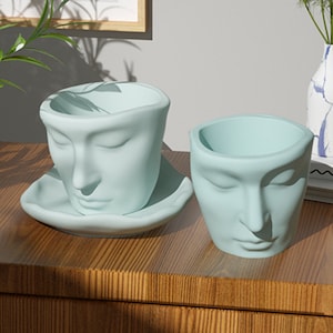 Human Face Flower Pot Silicone Mold-Human Face Candle Jar Mold-Trinket Tray Resin Mold-Succulent Planter Mold-Concrete Candle Vessel Mold