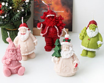 Cute Santa Silicone Mold-Santa Claus Candle Mold-Christmas Santa Candle Mold-Winter Holiday Candle Mold-Aroma Plaster Decor Mold