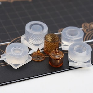 2 Styles Miniature Jar Silicone Mold-Candy Jar Resin Mold-Cute Storage Jar Mold-Miniature Dollhouse Jar Mold-Food Play Mold-UV Resin Mold
