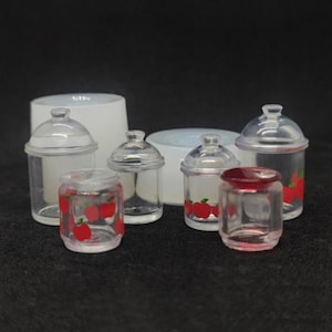 3 Styles Miniature Jar Silicone Mold-Dollhouse Candy Jar Resin Mold-Cute Jar Mold With Lid-Miniature Shop Kitchen Mold-UV Resin Art Mold