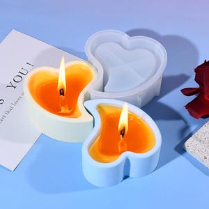 Heart Candle Jar Silicone Mold-Heart Trinket Dish Mold-Heart Storage Box Resin Mold-Concrete Candle Vessel Mold-Jesmonite Plaster Art Mold