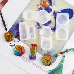 Orgonite Pendant Silicone Mold-Orgonite Necklace Resin Mold-Natural Crystal Chakra Healing Pendant Necklace Mold-Pendant Jewelry Making Mold