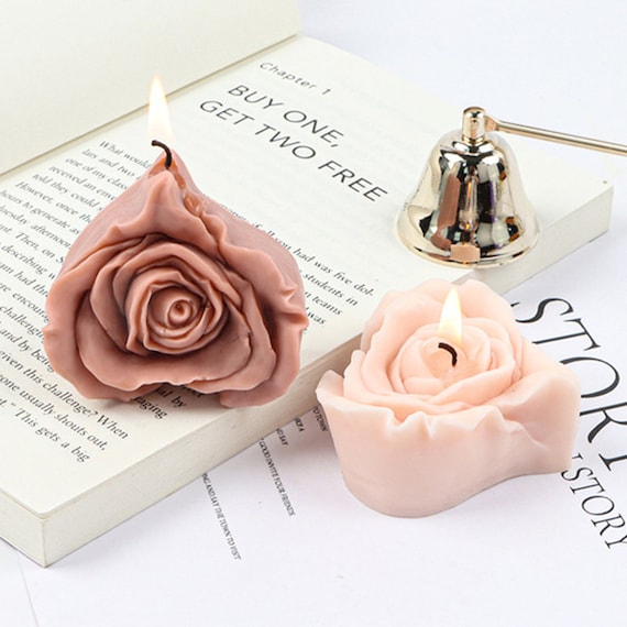 Silicone Candle Mold Rose Flower Soap Making Mould DIY Scented Wax Candles  Craft