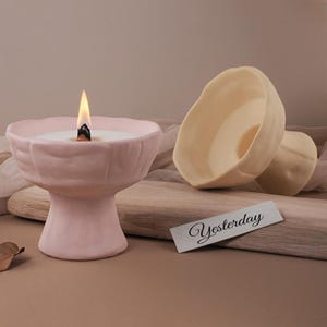 Nordic Candle Cup Silicone Mold-Goblet Cup Resin Mold-Round Candle Jar Mold-Concrete Candle Vessel Mold-Jesmonite Plaster Decor Mold