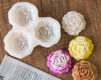 3D Peony Candle Silicone Mold-Small Peony Candle Mold-Peony Flower Candle Mold-Flower Shape Soap Mold-Natural Flower Resin Art Mold