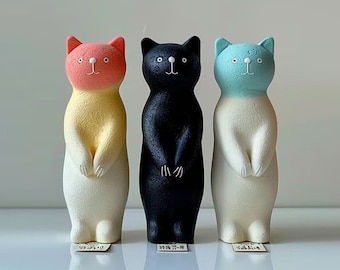 Standing Cat Candle Silicone Mold-Cute Kitten Candle Mold-Cartoon Cat Candle Mold-Cat Pillar Candle Mold-Aromatherapy Plaster Mold