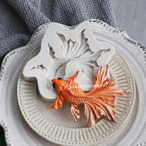 Goldfish Fondant Silicone Mold-Lucky Goldfish Mold-Goldfish Fish Mold-Animal Goldfish Mold-Chocolate Cake Decor Mold-DIY Baking Mold