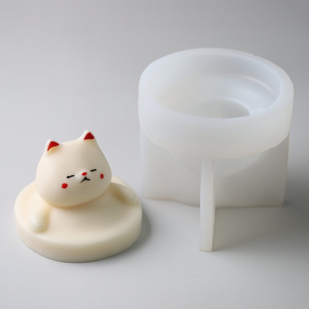 Lucky Cat Candle Silicone Moldanimal Cat Candle Moldcat Head Soap