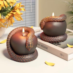 3D Apple Candle Silicone Mold-Snake Apple Candle Mold-Cute Apple Resin Mold-Aesthetic Art Candle Mold-DIY Aromatherapy Plaster Mold