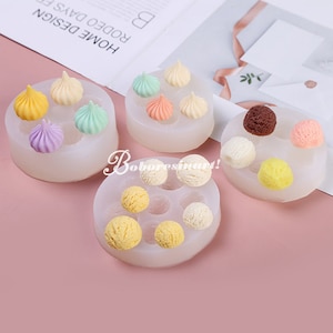 Miniature Ice Cream Silicone Mold-Ice Cream Fondant Mold-Cream Biscuit Mold-Dessert Chocolate Cake Mold-Polymer Clay Mold-Epoxy Resin Mold