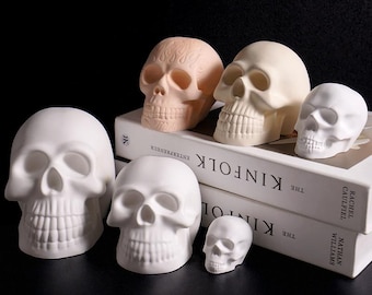 Molde de silicona de calavera de Halloween, molde para llavero con cabeza de calavera, molde de resina para collar de calavera, molde para vela con calavera gótica, molde para escayola de aromaterapia DIY