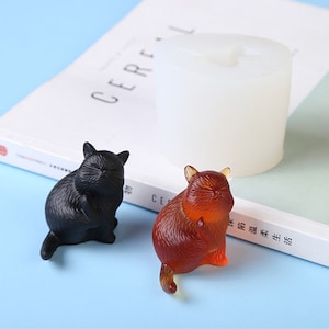 3D Kitten Silicone Mold-Cat Figurine Mold-Cute Cat Resin Mold-Cat Keychain Mold-Animal Cat Candle Mold-Jesmonite Plaster Decoration Mold