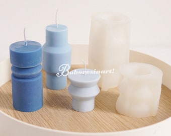 Irregular Cylinder Candle Mold-Cylinder Candle Silicone Mold-Pillar Candle Mold-Geometric Candle Mold-Aroma Candle Soap Mold