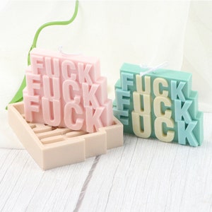 Alfabet F * CK slogan siliconen mal-slogan brief kaars schimmel-soja wax slogan kaars mal-handgemaakte zeep schimmel-aromatherapie kaars zeep mal