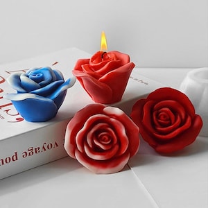 3D Rose Candle Silicone Mold-Rose Flower Candle Mold-Natural Flower Candle Mold-Valentine&#39;s Day Candle Mold-DIY Aromatherapy Plaster Mold