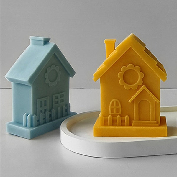 3D Country House Silicone Mold-Cute Cottage Candle Mold-Chimney House Candle Mold-Handmade Soap Mold-DIY Aromatherapy Plaster Mold