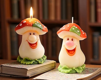 3D Mushroom Silicone Mold-Smiling Mushroom Candle Mold-Forest Decor Mold-DIY Aromatherapy Plaster Mold