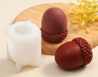 Acorn Fondant Silicone Mold-3D Acorn Candle Mold-Acorn Soap Mold-Acorn Chocolate Cake Decor Mold-DIY Aromatherapy Candle Soap Mold