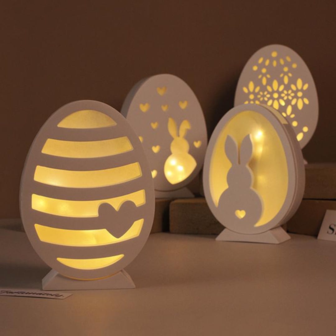 LED Light Easter Silicone Mold-easter Egg Light Mold-heart Bunny Resin ...