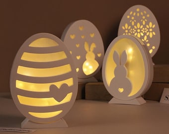 LED Light Easter Silicone Mold-Easter Egg Light Mold-Heart Bunny Resin Mold-Concrete Cement Mold-Jesmonite Plaster Mold-Easter Decor Mold