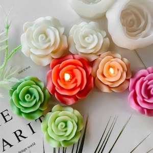 Small Rose Candle Silicone Mold-Rose Flower Candle Mold-Natural Flower Resin Mold-Flower Shape Soap Mold-DIY Aromatherapy Plaster Mold