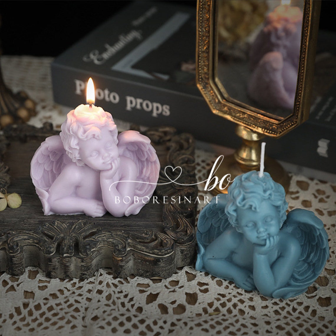 3D Angel Candle MoldBaby Angel Silicone MoldSleeping Angel Etsy