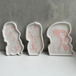 Bandeja de la diosa molde de silicona-bandeja del cuerpo femenino molde-bandeja del cuerpo de la mujer-Jesmonite Bandeja de terrazo molde-diosa baratija plato molde-resina epoxi molde de arte
