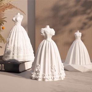 Wedding Candle Silicone Mold-Wedding Dress Candle Mold-Princess Dress Candle Mold-Flower Dress Resin Mold-DIY Aromatherapy Plaster Mold