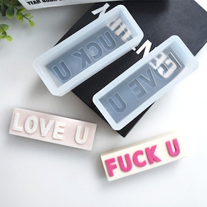 Word Candle Silicone Mold-Slang Word Candle Mold-Rechthoek Letter Candle Mold-F * CK U Candle Mold-LOVE U Candle Mold-Aroma Candle Soap Mold