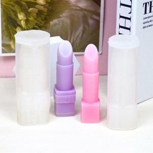 2 Styles Lipstick Candle Silicone Mold-Lipstick Tube Candle Mold-Girl Lipstick Resin Mold-Epoxy Resin Art Mold-Aromatherapy Plaster Mold