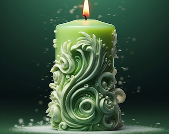 Nordic Candle Silicone Mold-Beautiful Cylinder Candle Mold-Embossed Pillar Candle Mold-Aesthetic Candle Mold-Wedding Candle Decor Mold
