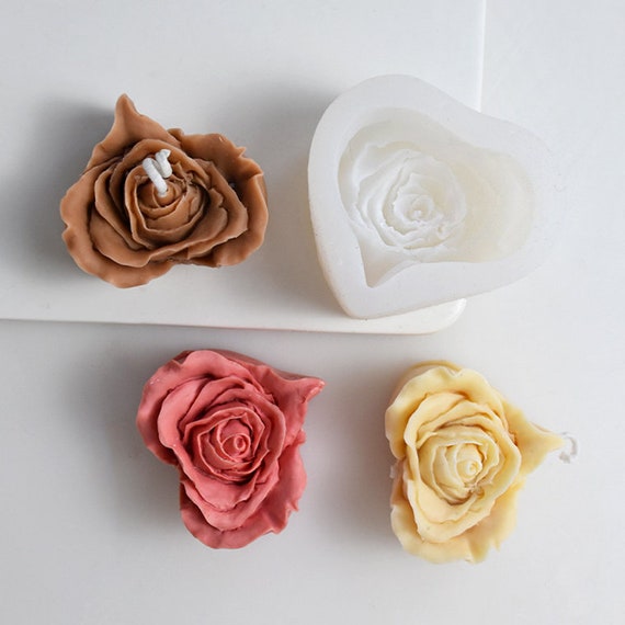Love Rose Candle Silicone Mold-heart Rose Candle Mold-rose Flower Candle  Mold-silicone Candle Mold-soy Wax Candle Mold 
