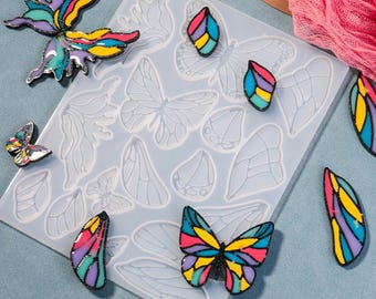 Bellissimo stampo in silicone a forma di farfalla - Stampo in resina per ali di farfalla - Bellissimo stampo per orecchini pendenti - Bellissimo stampo per la creazione di gioielli - Stampo in resina epossidica