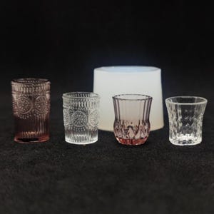 Miniature Cup Silicone Mold-Glass Cup Resin Mold-Miniature Dollhouse Cup Mold-Miniature Shop Kitchen Mold-Food Play Mold-UV Resin Art Mold