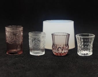 Miniature Cup Silicone Mold-Glass Cup Resin Mold-Miniature Dollhouse Cup Mold-Miniature Shop Kitchen Mold-Food Play Mold-UV Resin Art Mold