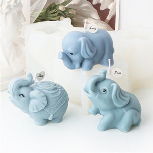 Small Elephant Candle Silicone Mold-Animal Elephant Candle Mold-Elephant Figurine Resin Mold-Jesmonite Gypsum Decor Mold-Scented Candle Mold