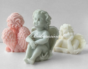 3D Angel Candle Silicone Mold-Large Angel Candle Mold-Angel Boy Candle Mold-Beeswax Candle Soap Mold-DIY Aromatherapy Plaster Mold