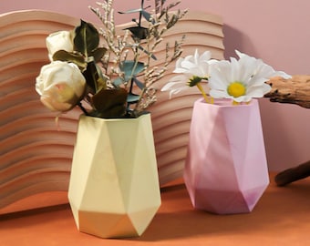 Jarrón geométrico de silicona, molde de resina para jarrón de flores, soporte de pluma hexagonal, molde para jarrón de cemento de hormigón, molde para jarrón de jesmonita, molde para decoración del hogar