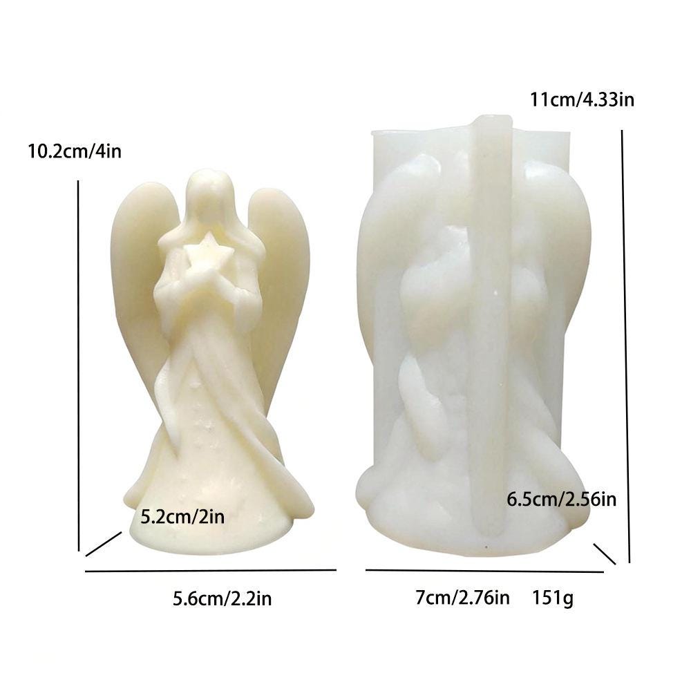 Moule Bougie Silicone Ange 3D - Lot De 5 Pièces Pour Créations DIY
