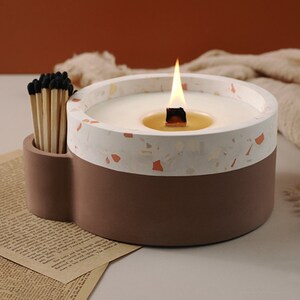 Round Planter Silicone Mold-Match Holder Mold-Concrete Candle Vessel Mold-Container Candle Mold-Cement Flowerpot Mold-Jesmonite Pot Mold