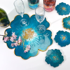 Sakura Flower Tea Tray Coaster Mold-Sakura Coaster Resin Mold-Flower Coaster Mold-Silicone Coaster Mold-Cup Mat Mold-Epoxy Resin Art Mold