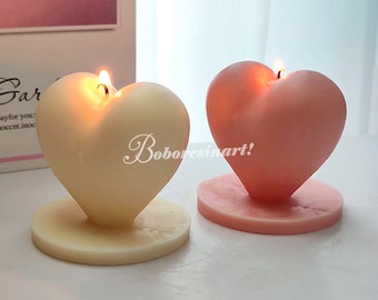 3D Heart Candle Mold-Heart With Base Mold-Love Candle Mold-Romantic Candle Mold-Valentine's Day Candles Mold-Aroma Soap Plaster Mold