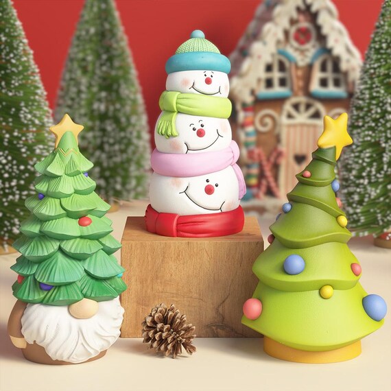 2 Moules En Silicone Gnome De Noël - Pour Bougies, Savon, Résine époxy - DIY Décorations De Noël - Formes Détaillées - 3