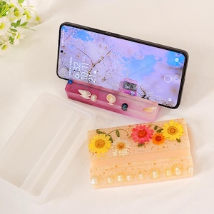 Mobile Phone Holder Silicone Mold-Rectangle Phone Stand Resin Mold-Simple Phone Stand Mold-Cement Ornament Mold-Jesmonite Plaster Art Mold