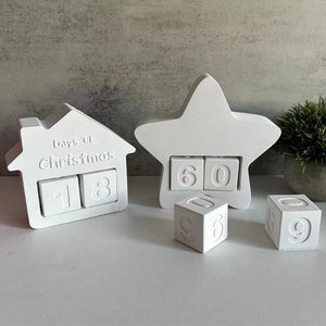 Christmas Calendar Silicone Mold-House Calendar Resin Mold-Cute Star Calendar Mold-Concrete Block Calendar Mold-Cement Jesmonite Decor Mold