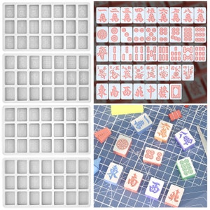 3 Estilos Mahjong Pieza Silicona Molde-Mahjong Resina Molde-Mahjong Juego Set Molde-Suerte Mahjong Vela Molde-Buena Fortuna Vela Molde-Regalo para ella